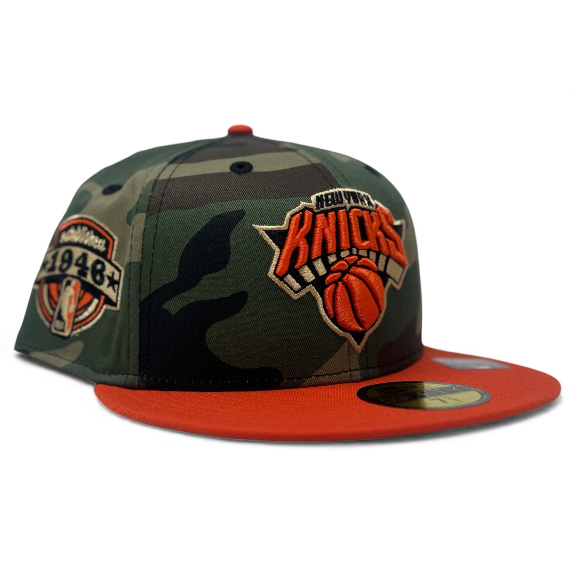 New York Knicks 1946 Established Fitted Hats-Camouflage Orange