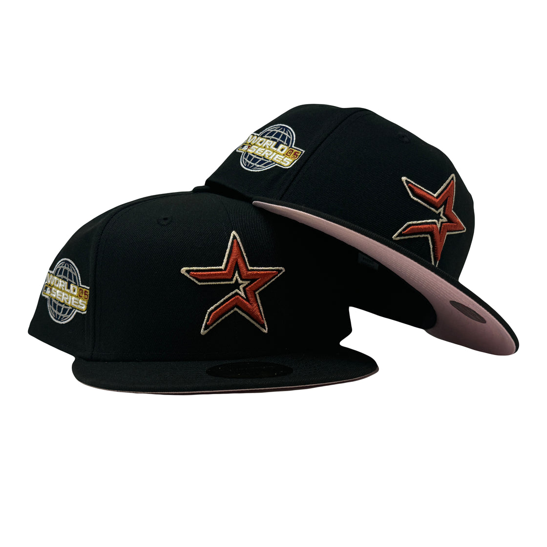 Houston Astros 2005 World Series Black Pink Brim New Era Fitted Hat