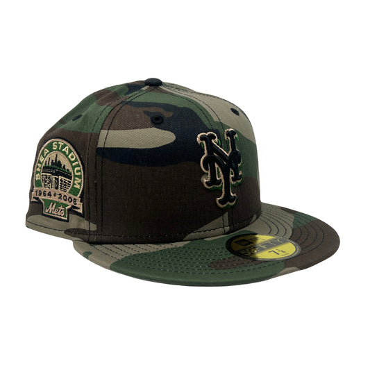 New York Mets Shea Stadium Woodland Camouflage 5950 New Era Fitted Hat