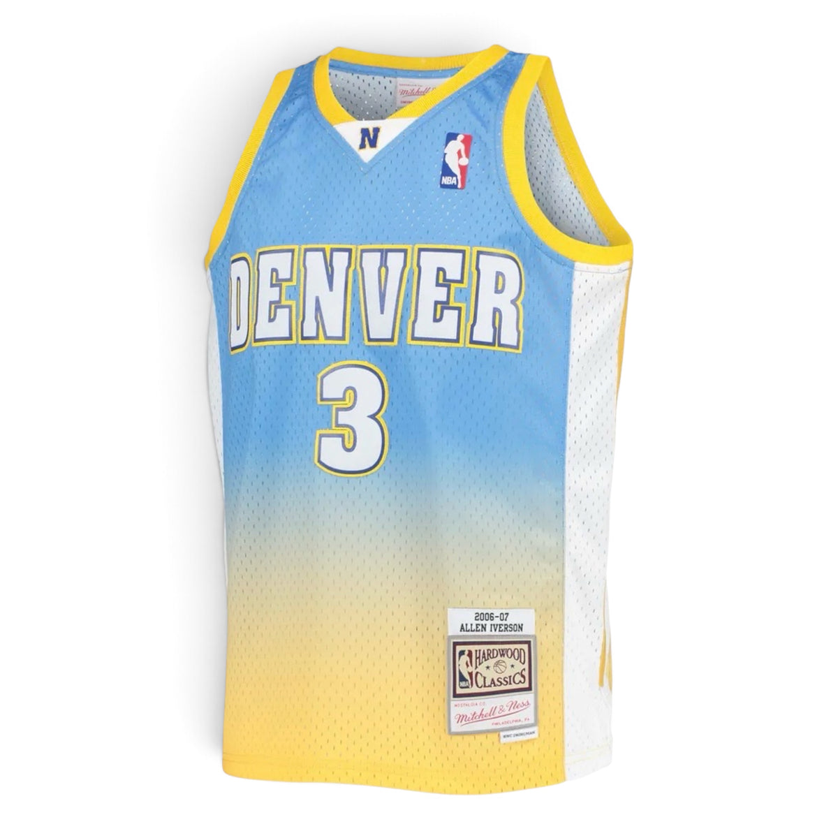Denver Nuggets Mitchell & Ness 2006-07 Hardwood Classics Fadeaway Swingman Jersey - Powder Blue/Gold