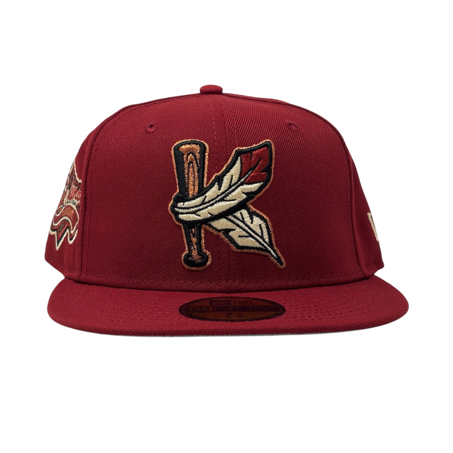Kinston Indians Carolina League Minor League 59Fifty New Era Fitted Hat-Brick Red