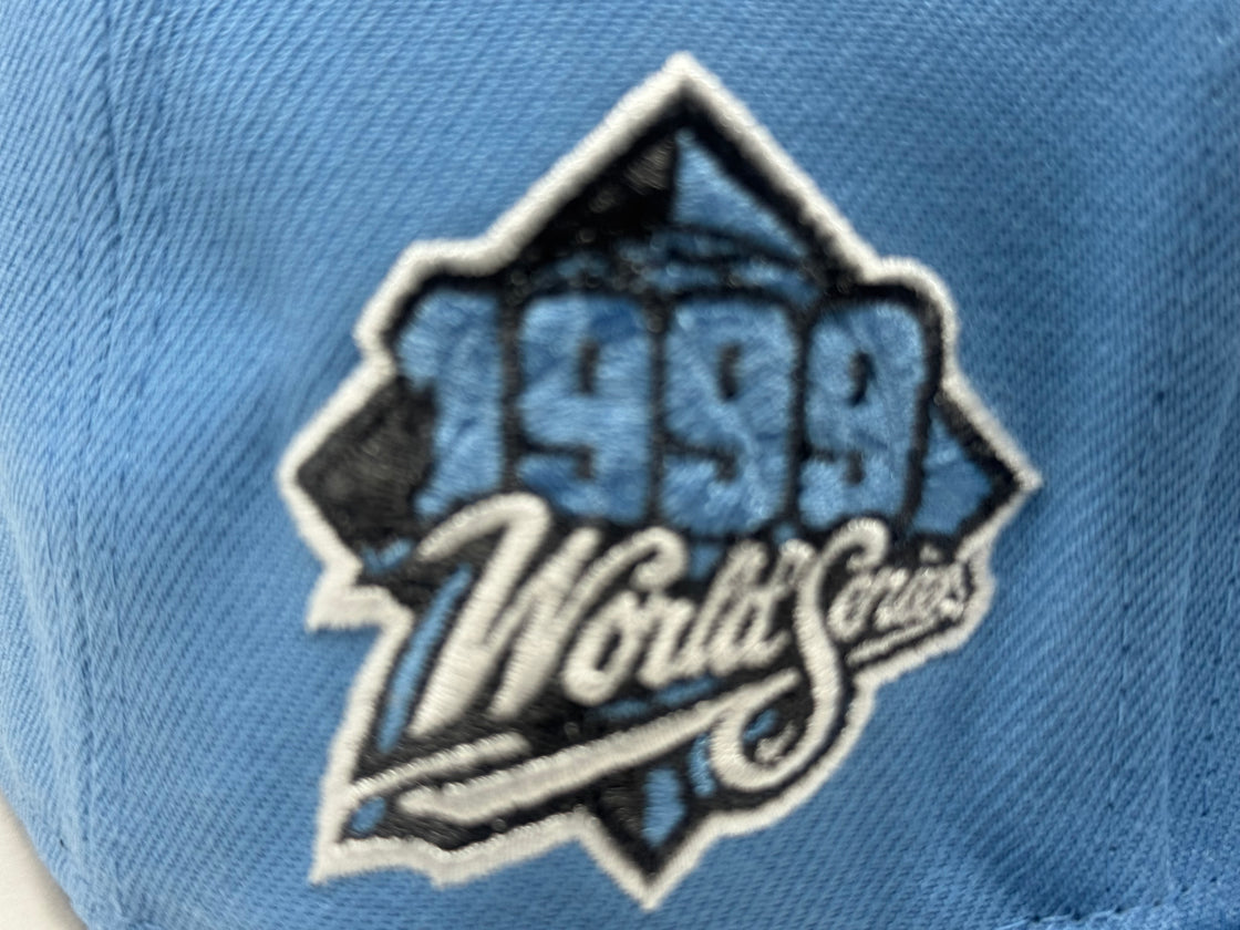 New York Yankees 1999 World Series Floral Logo Fitted Hat-Sky