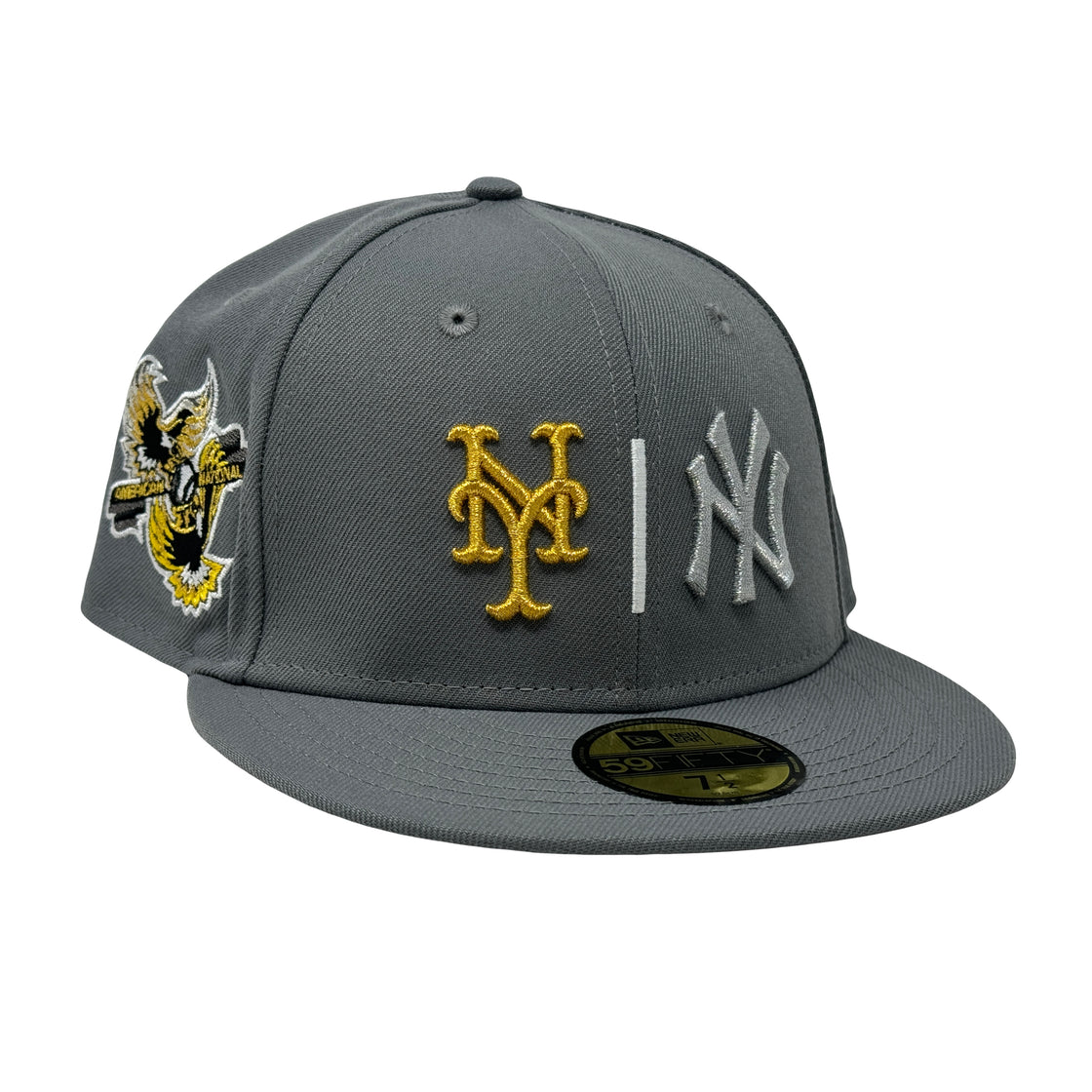 New York Yankees VS Mets American league vs National league Storm Gray 59Fifty New Era Fitted Hat