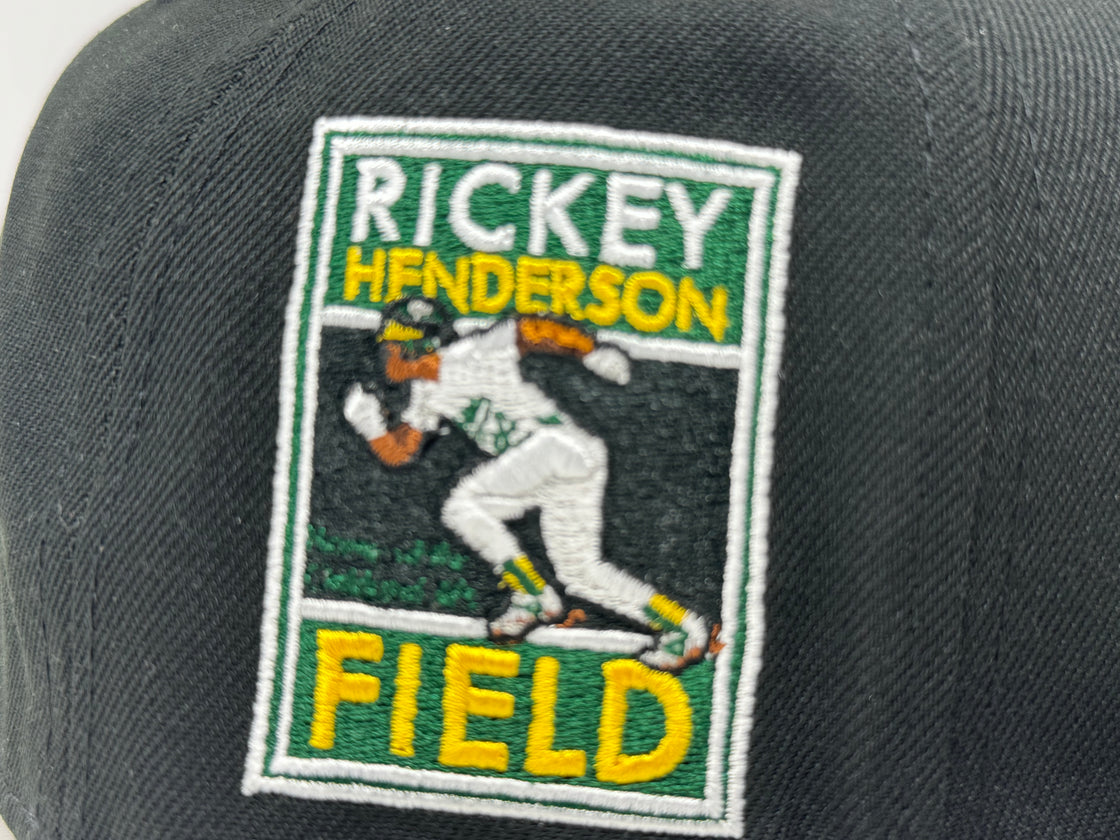 Oakland Athletics Rickey Handerson Field New Era Fitted Hat-Black