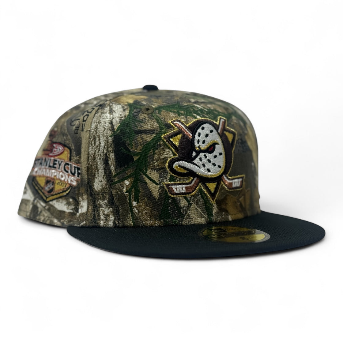 Anaheim Ducks Stanley Cup Champions Fitted Hats-Real Tree Black