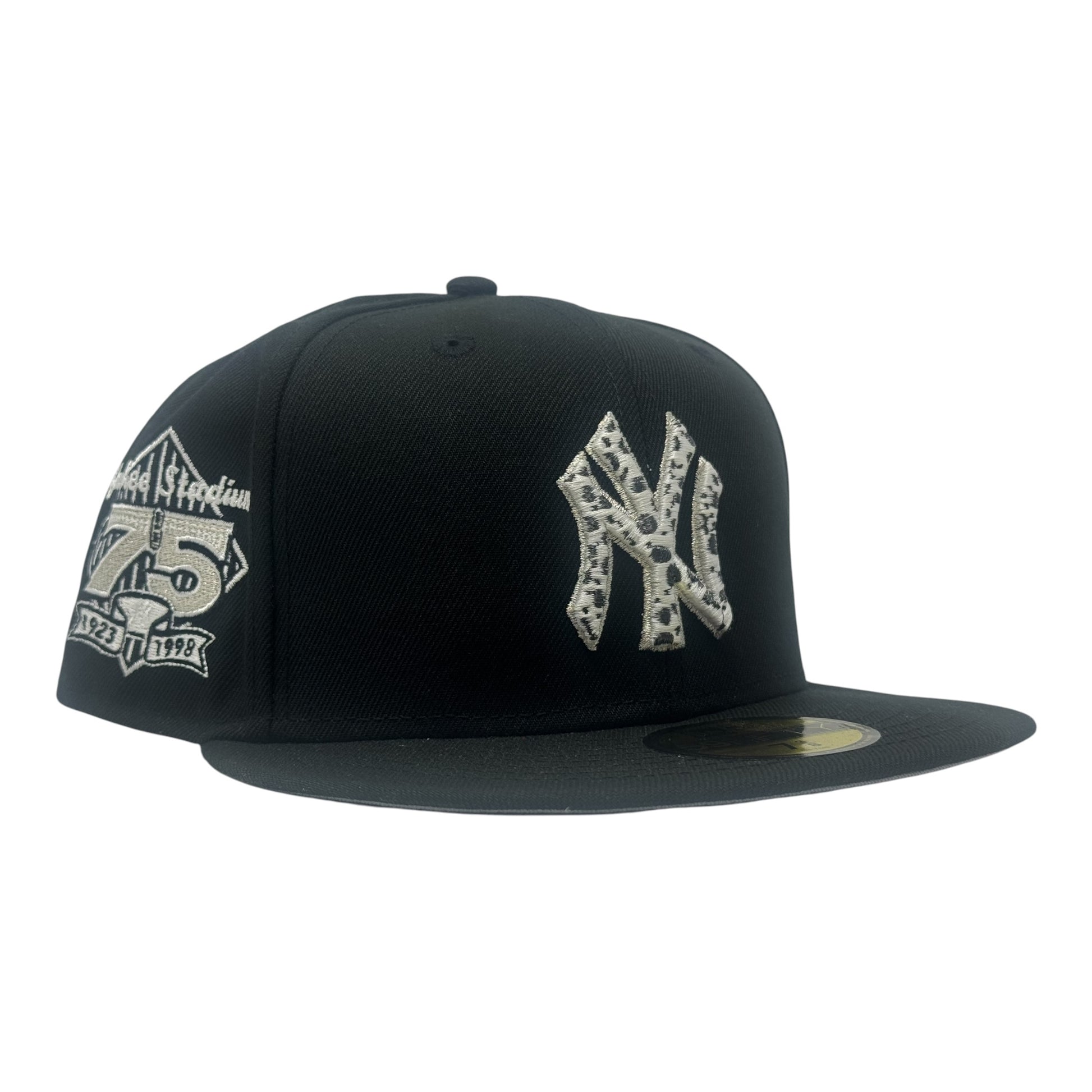 New York Yankees 75th Anniversary "Cow Print" Fitted Hat -Black