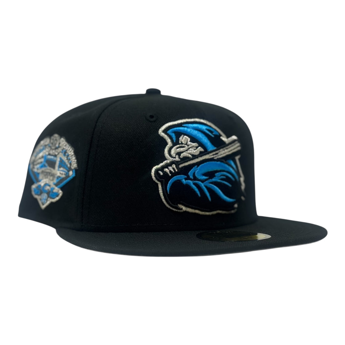 Rochester red wings Baseball fitted hat-Black Dolphin Blue