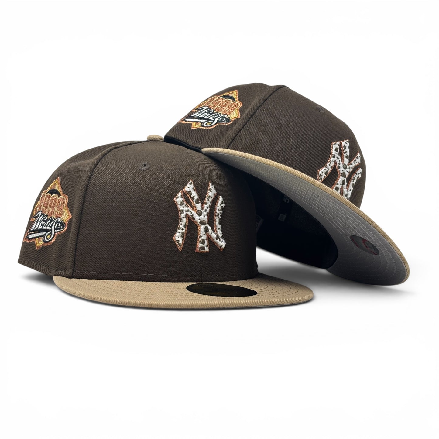 New York Yankees 1999 World Series "Cow Print" Fitted Hat -Brown