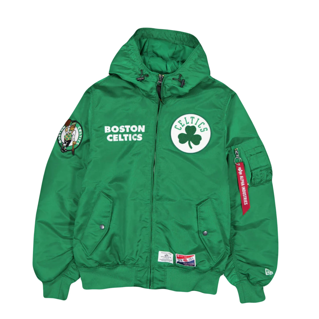 Alpha Boston Celtics Hooded Bomber Jacket