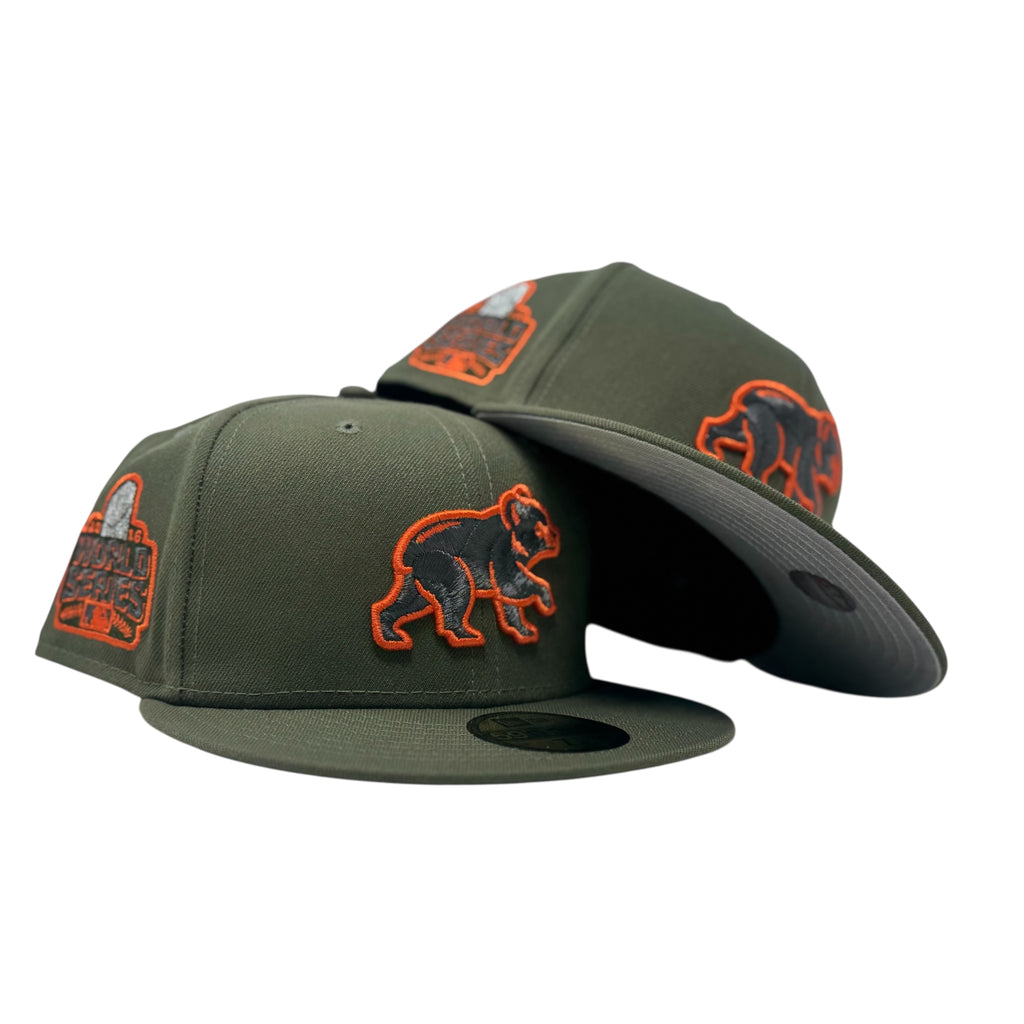 Chicago Cubs 2016 World Series 59Fifty New Era Fitted Hat-Olive