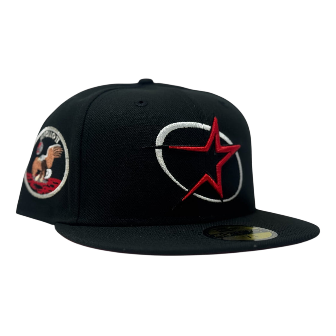 Houston Astros Apollo 11 Red Brim New Era Fitted Hat-Black