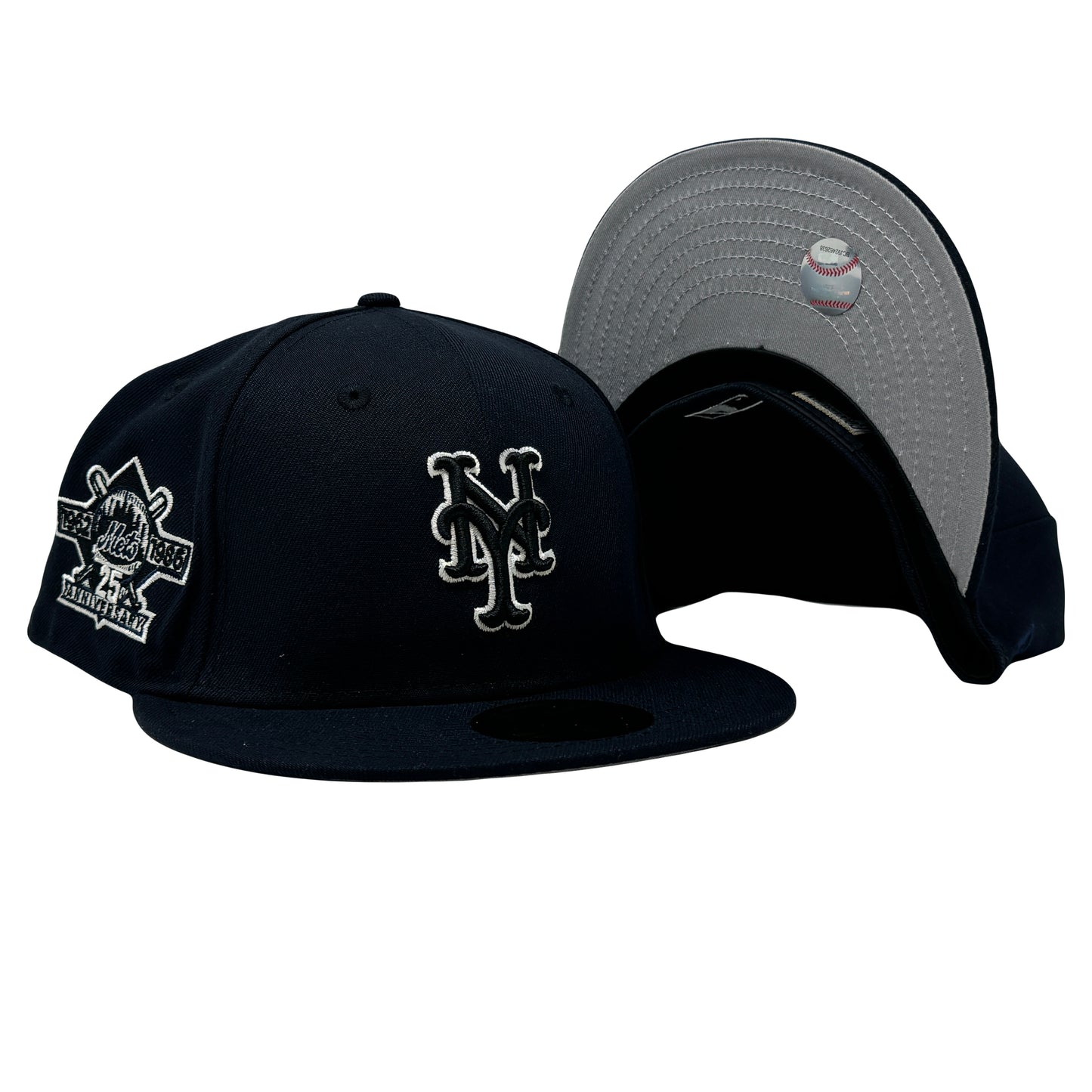 New York Mets 25th Anniversary Navy Blue 59Fifty New Era Fitted Hat to Match Jordan 1 "Armory Navy"