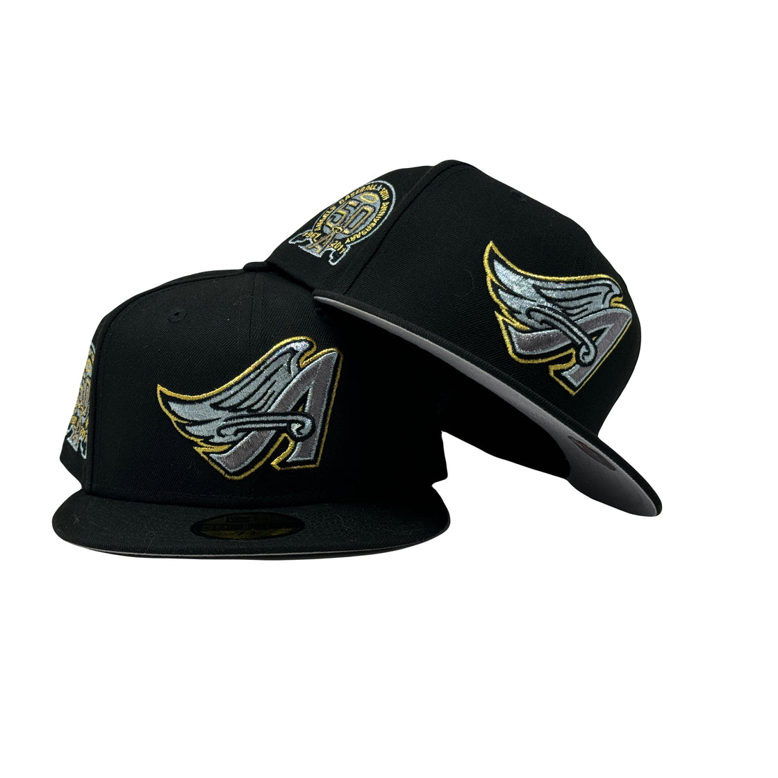 Los Angeles Angels 50th Anniversary Black 59Fifty New Era Fitted Hat