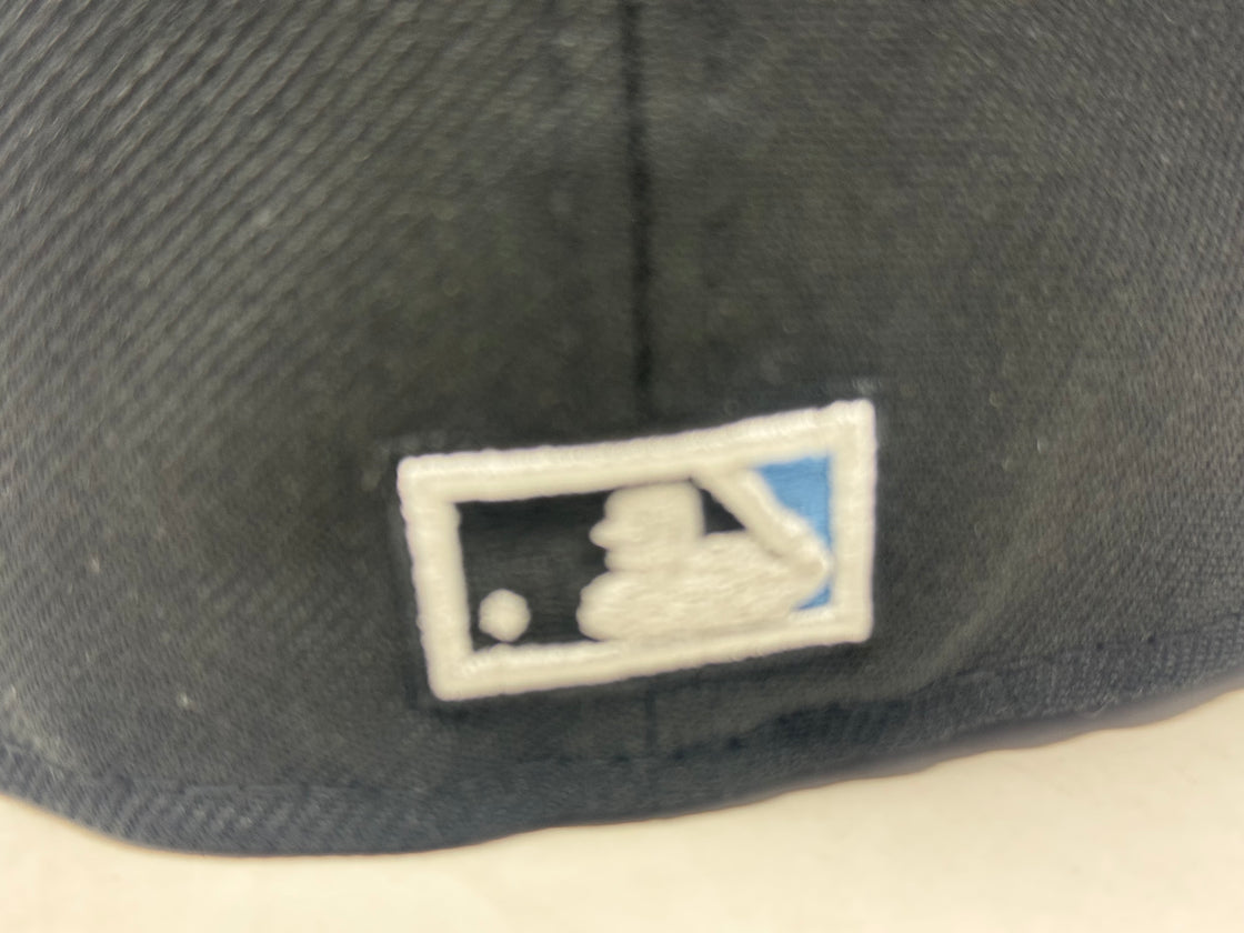 Los Angeles Angels 50th Anniversary Black Icy Brim Fitted Hats
