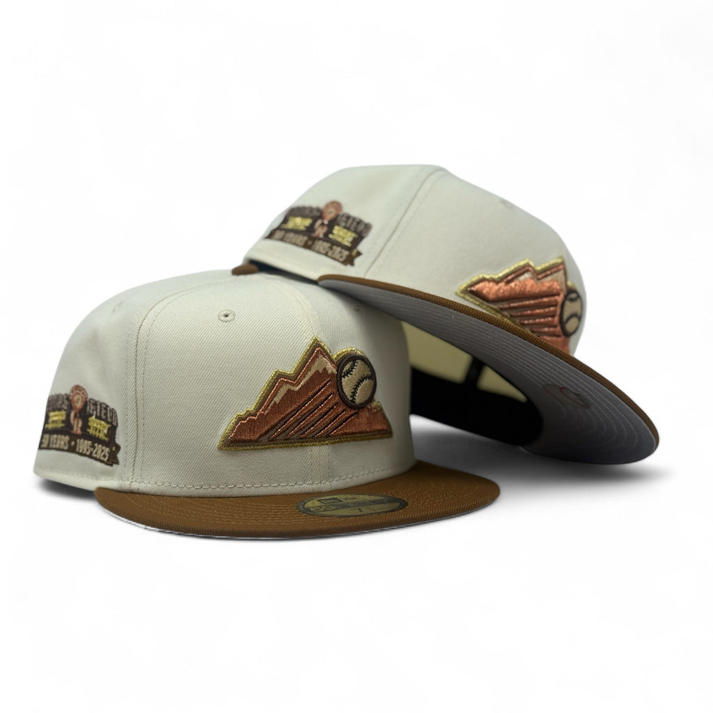 Colorado Rockies 30th Anniversary Coors Field 59Fifty Fitted Hats-Chrome Peanut