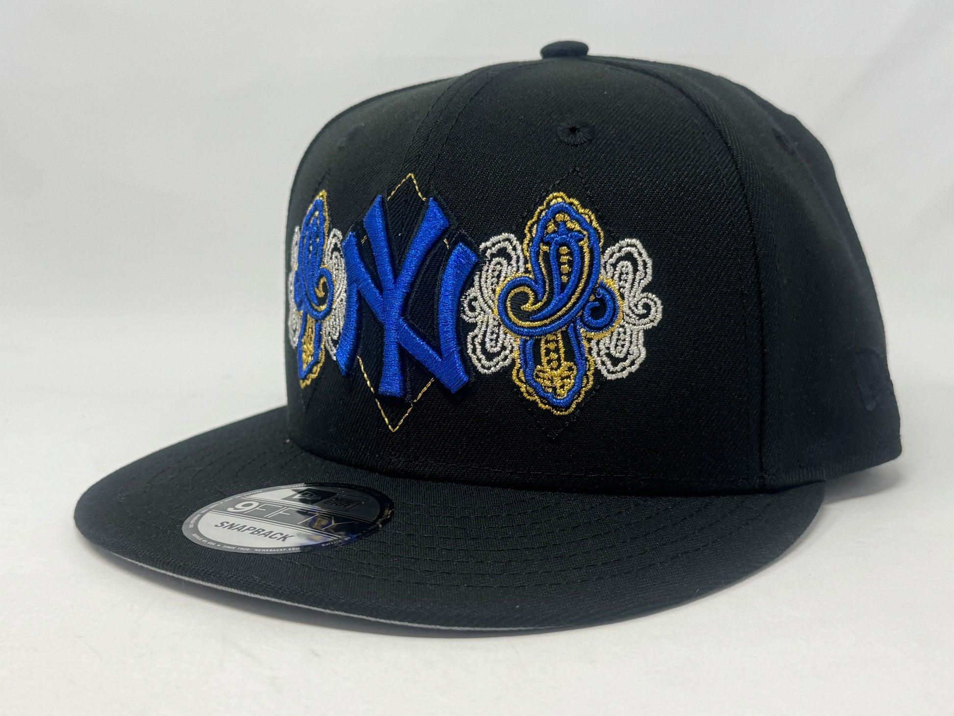 New York Yankees 1962 World Series Paisley Print Snapback Hats-Black