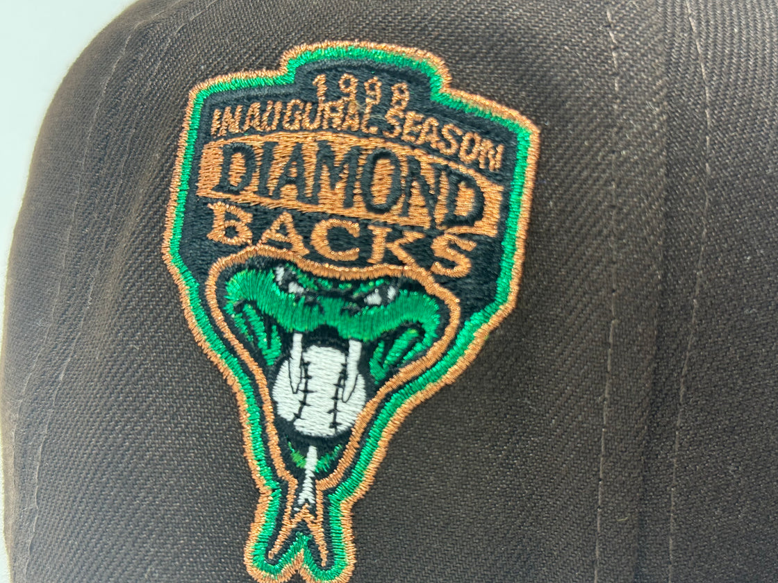 Arizona Diamondbacks 1998 Inaugural Season Dark Brown Green Brim Fitted Hats