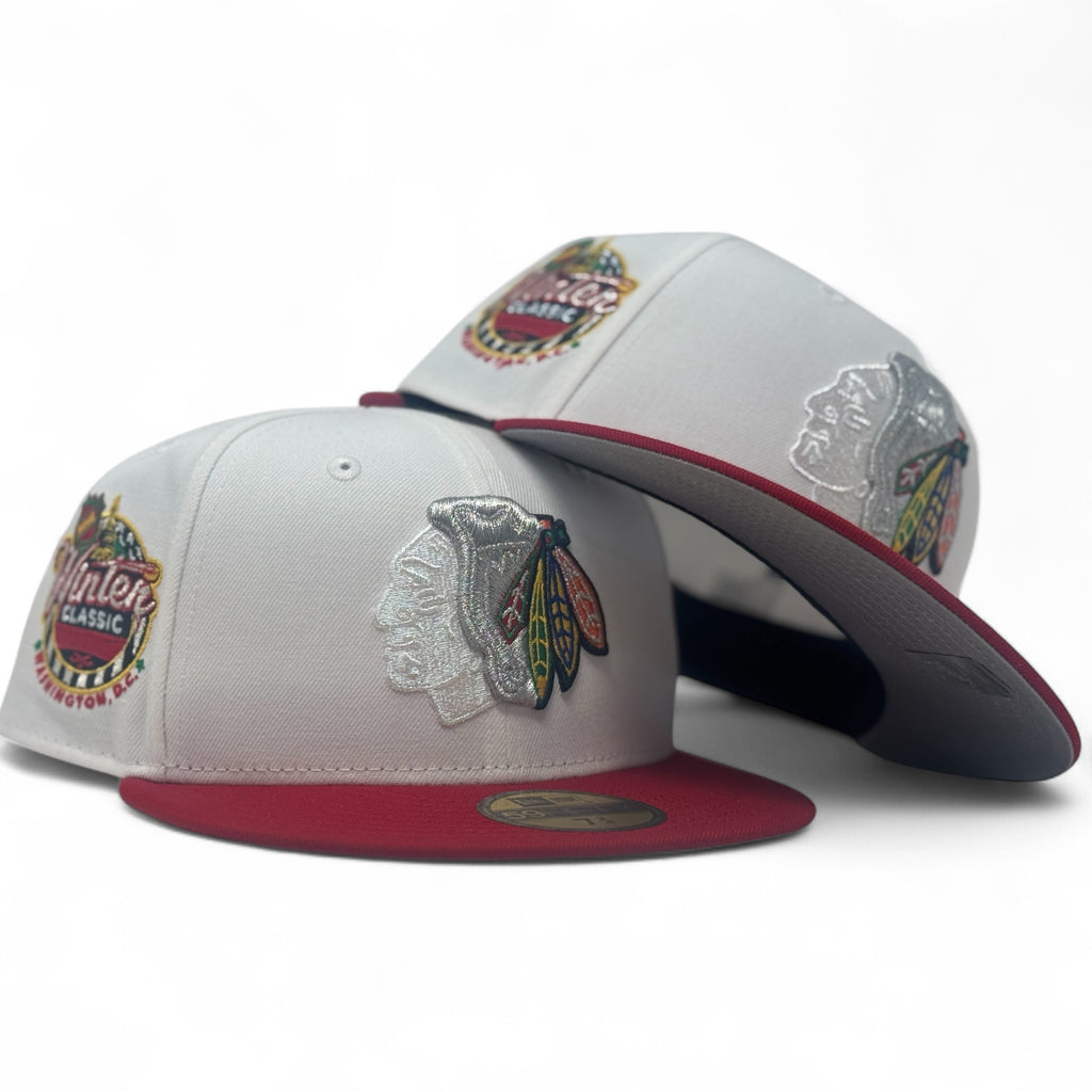 Chicago Blackhawks 2015 Winter Classic New Era Fitted Hats-White Red