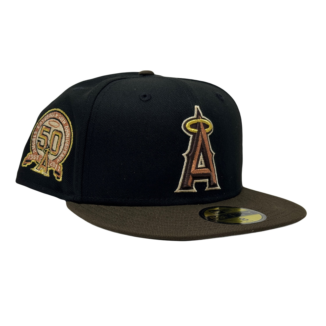 Los Angeles Angels 50th Anniversary Black Walnut 59Fifty New Era Fitted Hat