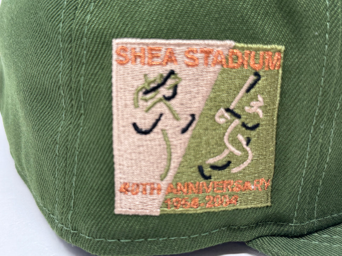 New York Mets Shea Stadium 40th Anniversary Fitted Hat-Olive