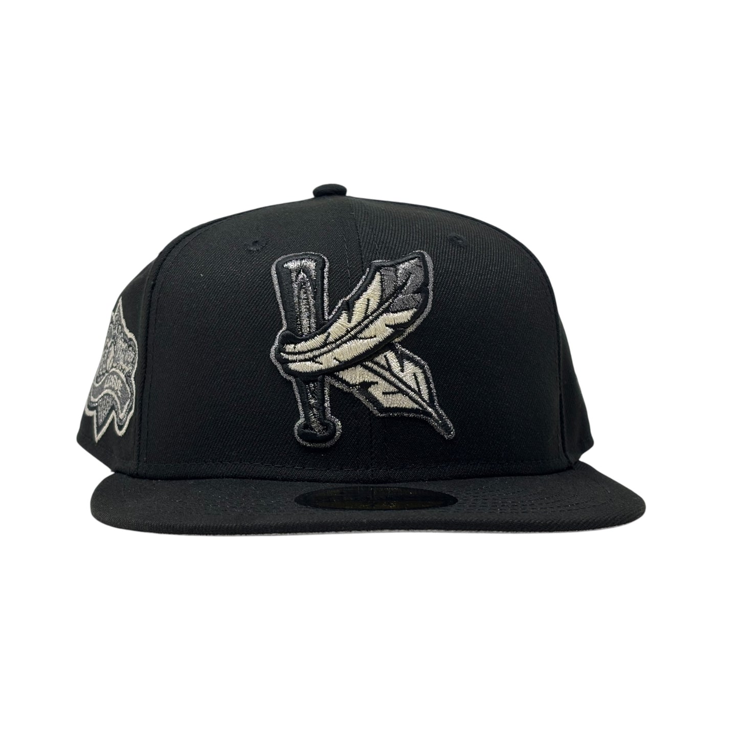Kinston Indians Carolina League Minor League "Black Metallic" Pack Fitted hats