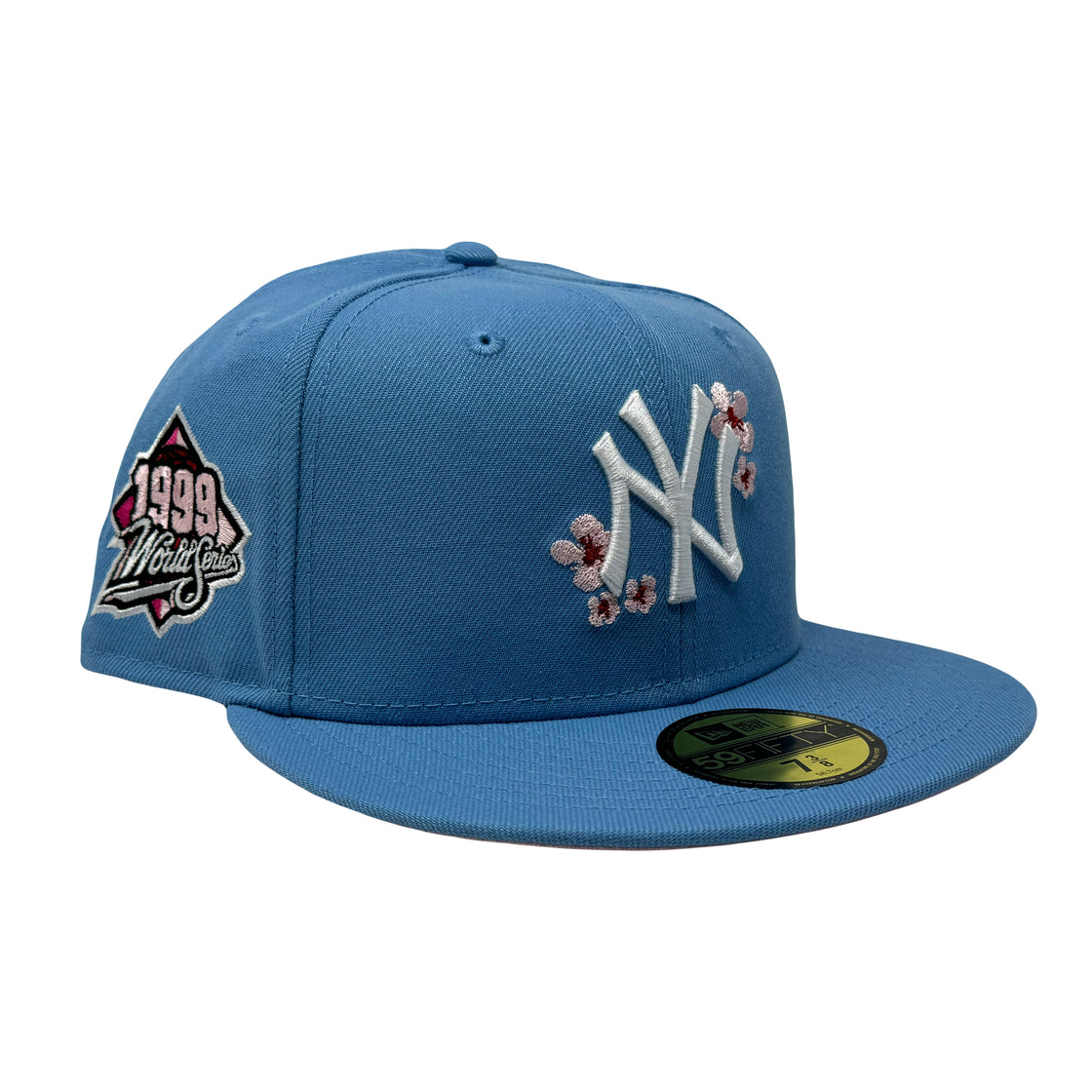 New York Yankees 1999 World Series Cherry Blossom pack Sky Blue 59Fifty New Era Fitted Hat
