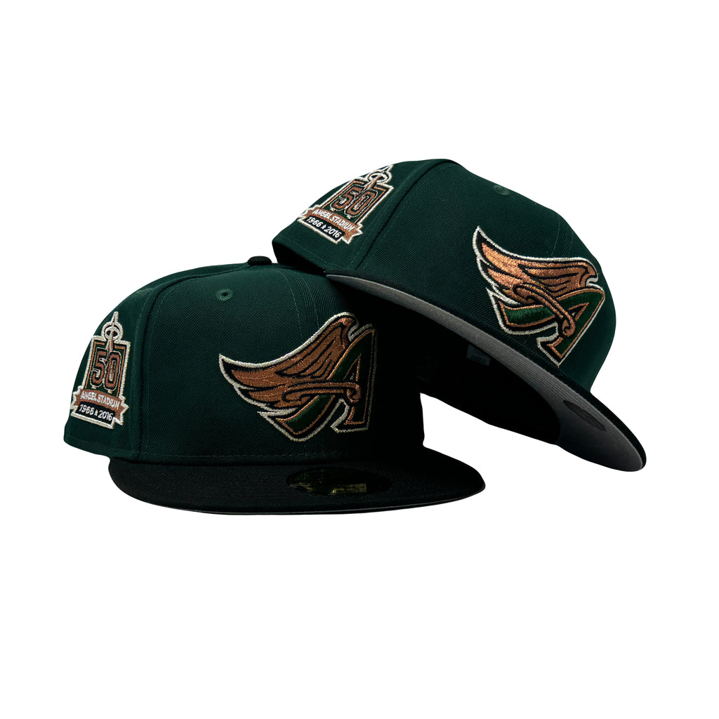 Los Angeles Angels 50th Anniversary Green Black 59Fifty Fitted Hats