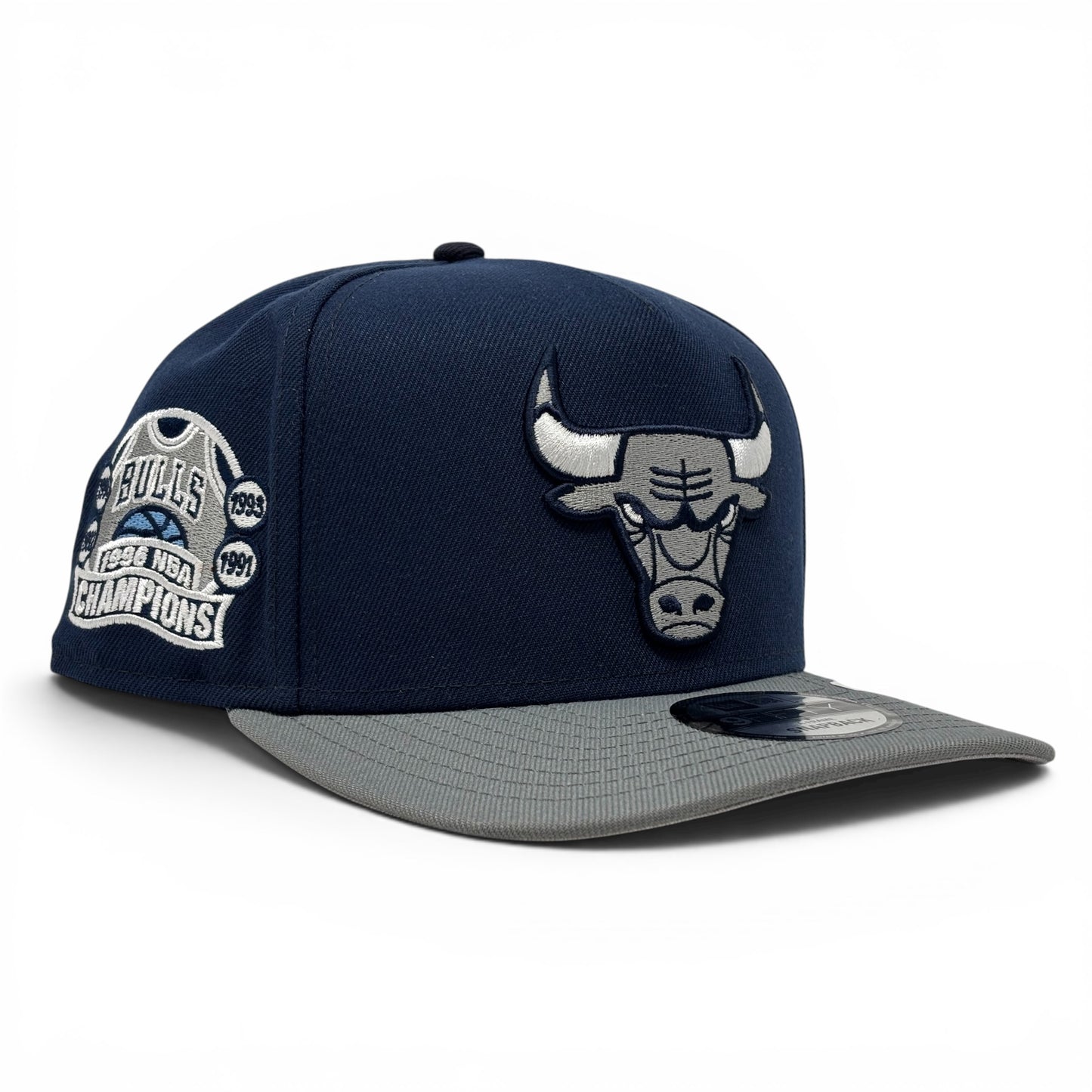 Chicago Bulls 9Fifty champions A-Frame Snapback Hats-Navy /Grey