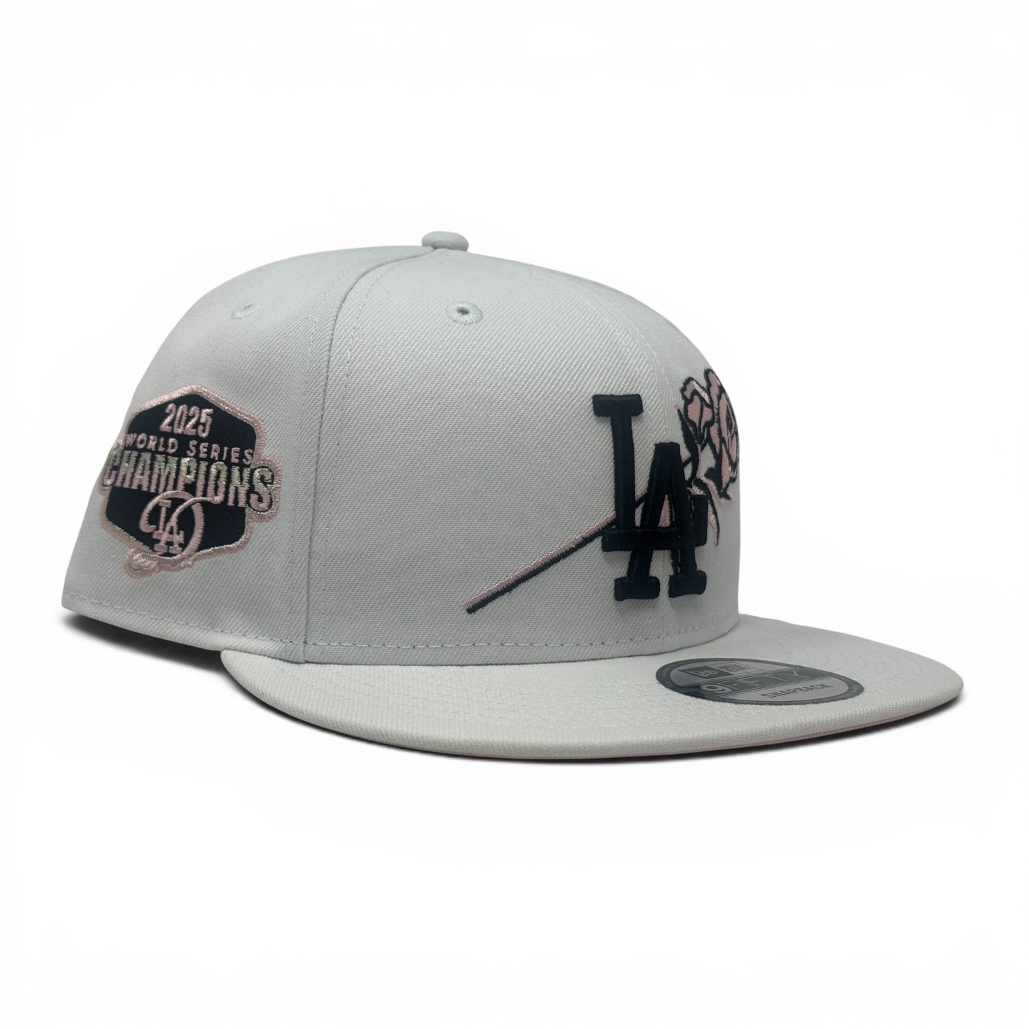 Los Angeles Dodgers 2025 World Champions Floral Logo Snapback-White