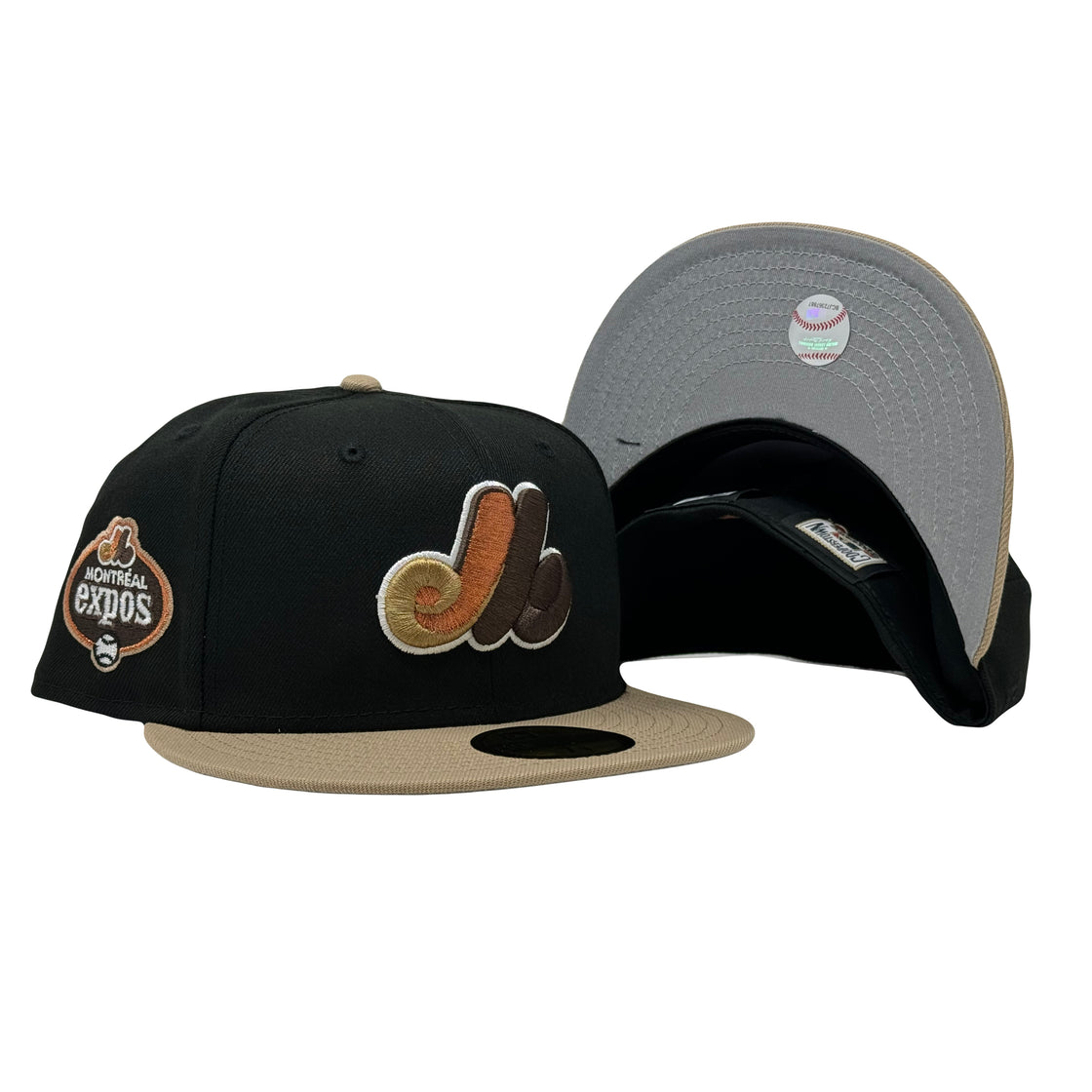 Montreal Expos Black Camel 59Fifty New Era Fitted Hat