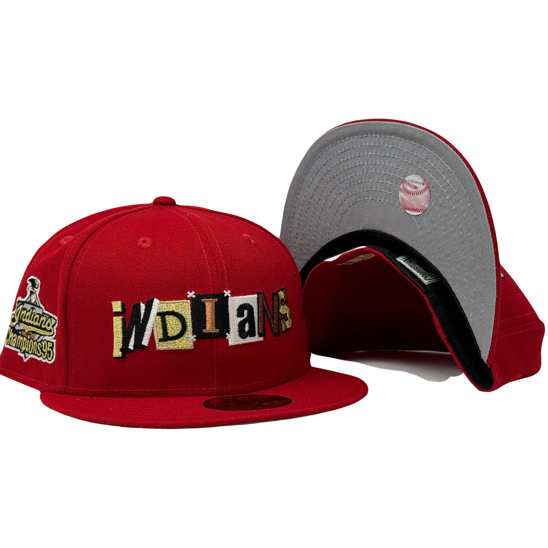 Cleveland Indians 1995 World Series Champions Ransom Note Pack New Era Fitted Hat