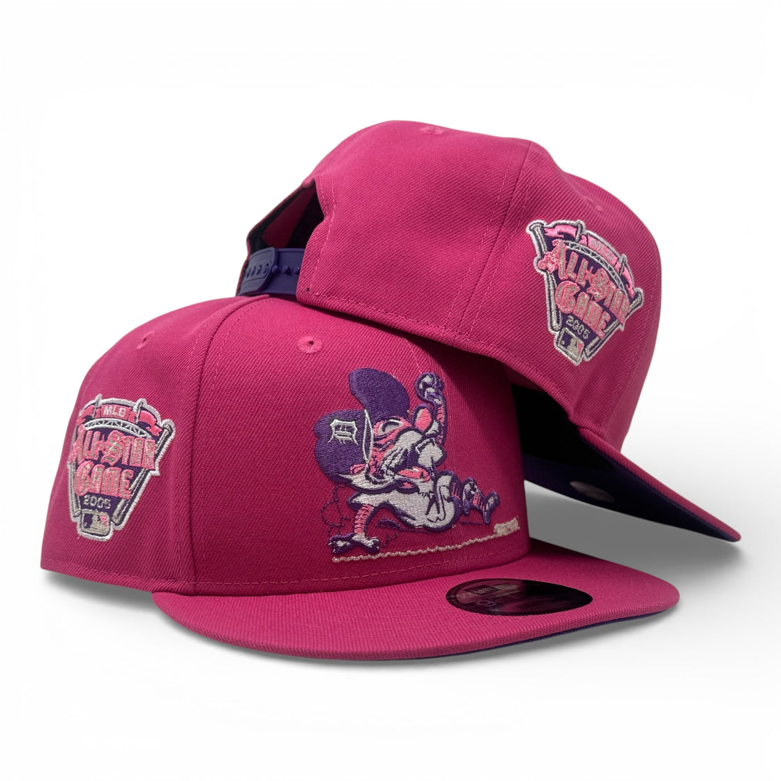 Detroit Tigers 2005 All Star Game Sliding Kitty 9Fifty Snapback Hats-Hot Pink