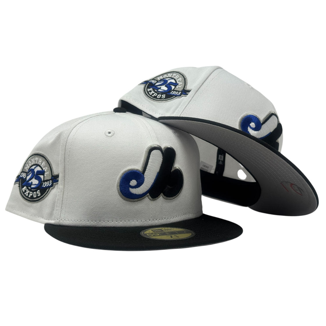 Montreal Expos 25th Anniversary New Era Fitted Hat-White Black
