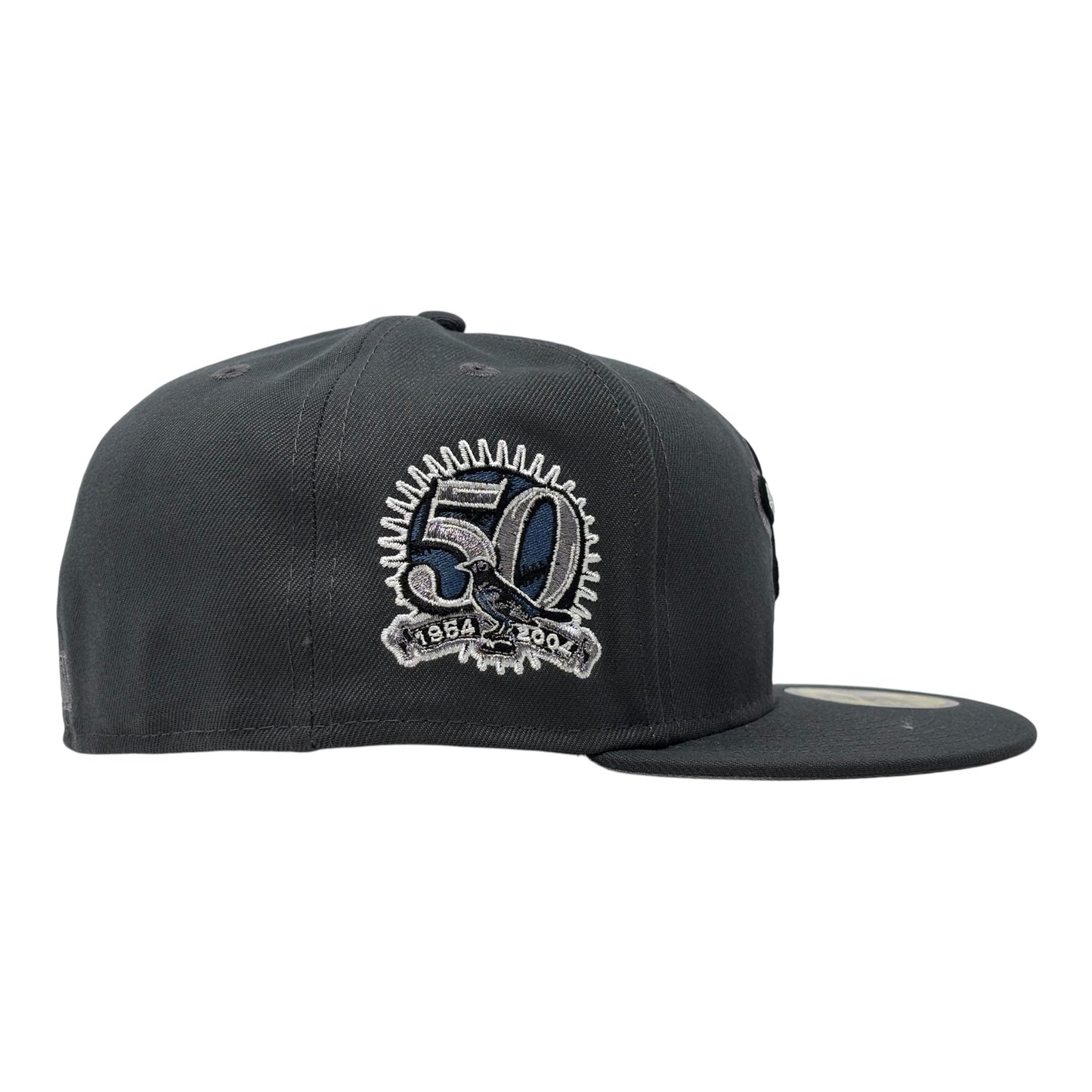 Baltimore Orioles 50th Anniversary Fitted Hat-Dark Gray Navy