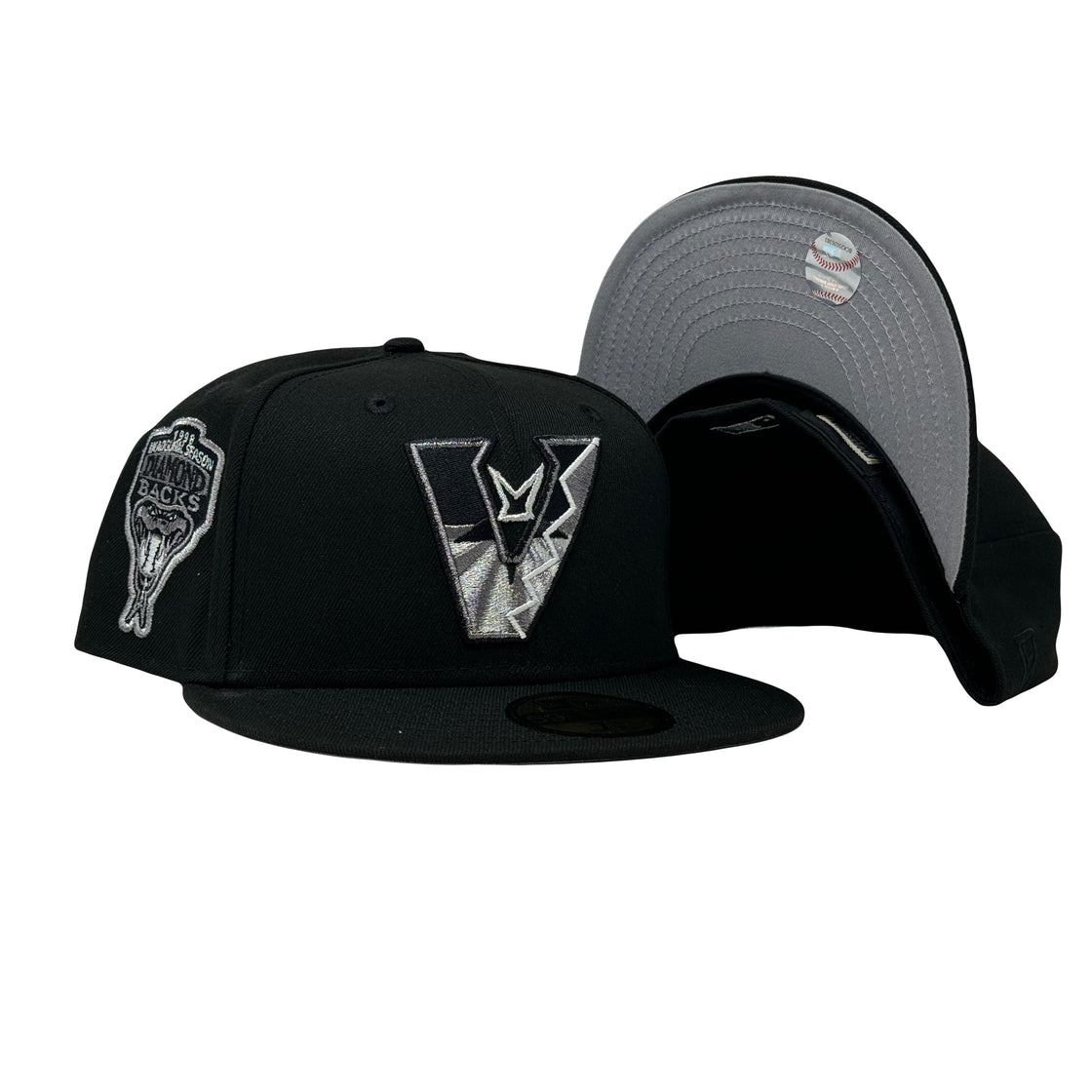 Arizona Diamondbacks 1998 Inaugural Season Upside Down Logo Black 59Fifty New Era Fitted Hat