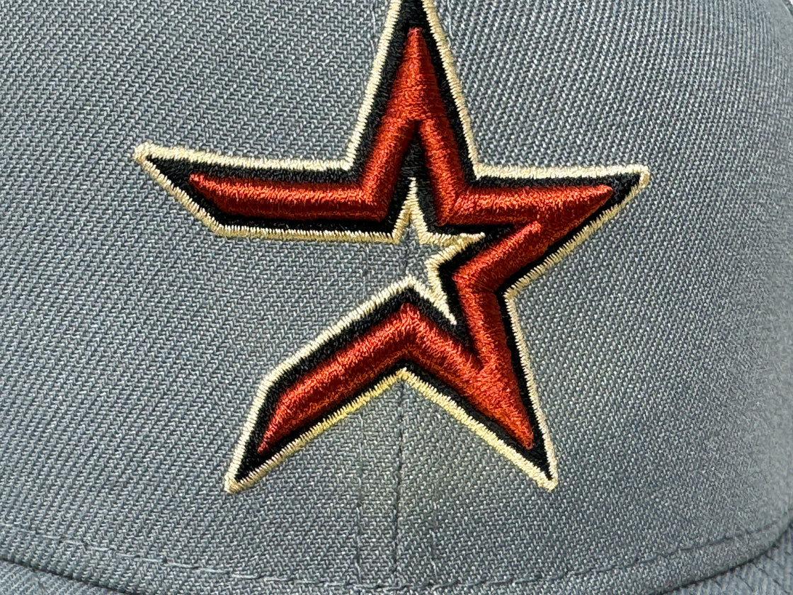 Houston Astros 2005 World Series Storm Gray Burgundy Brim New Era Fitted Hat