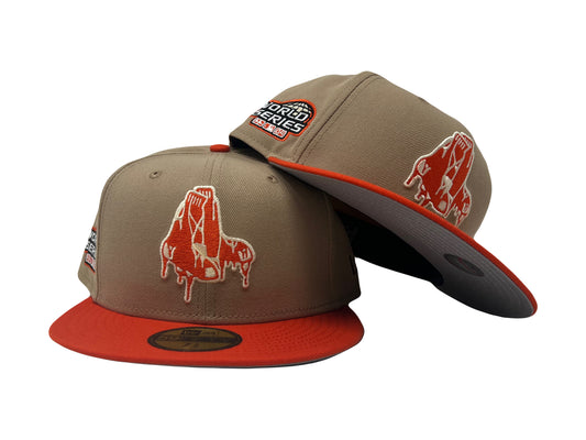 BOSTON RED SOX 2004 WORLD SERIES "BLOODY SOCKS" GRAY BRIM NEW ERA FITTED HAT