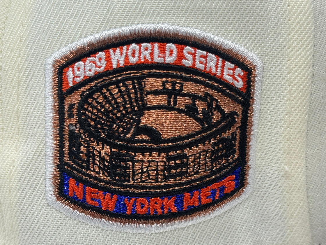 New York Mets 1969 World Series Fitted Hat-Off white Brown