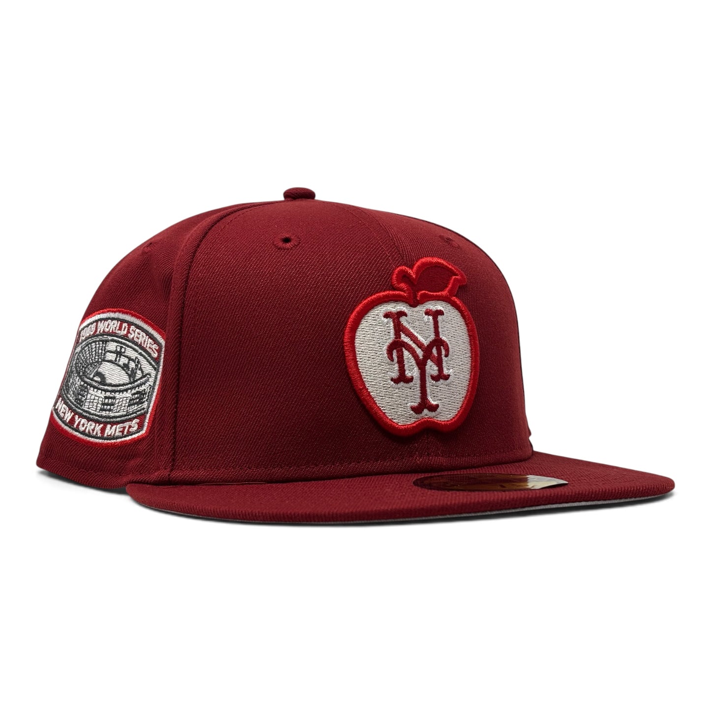 New York Mets 1969 World Series Apple Logo Fitted Hat-Brick Red