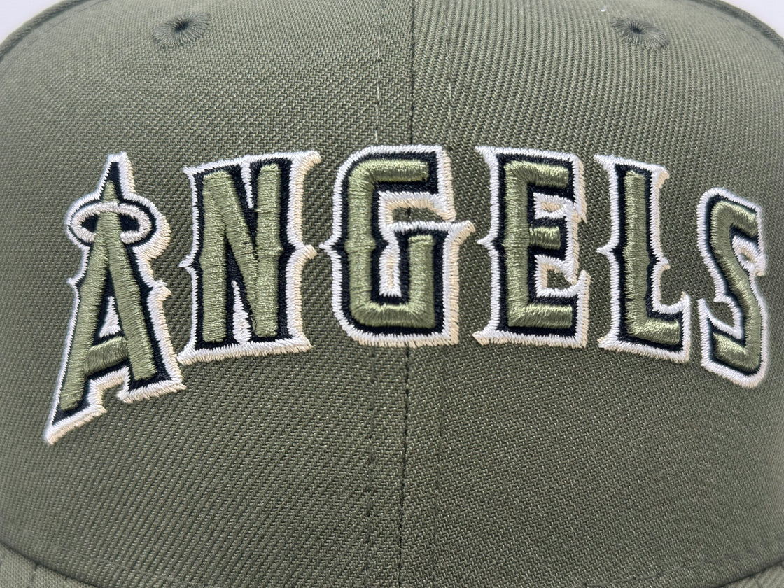 Los Angeles Angels 35th Anniversary Fitted Hats-Olive Green