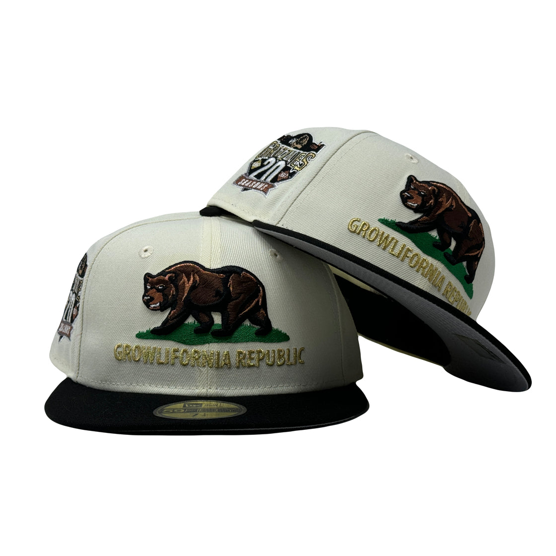 Fresno Grizzlies 20th Anniversary  Growlifornia Republic Gray Brim Minor League New Era Fitted Hat