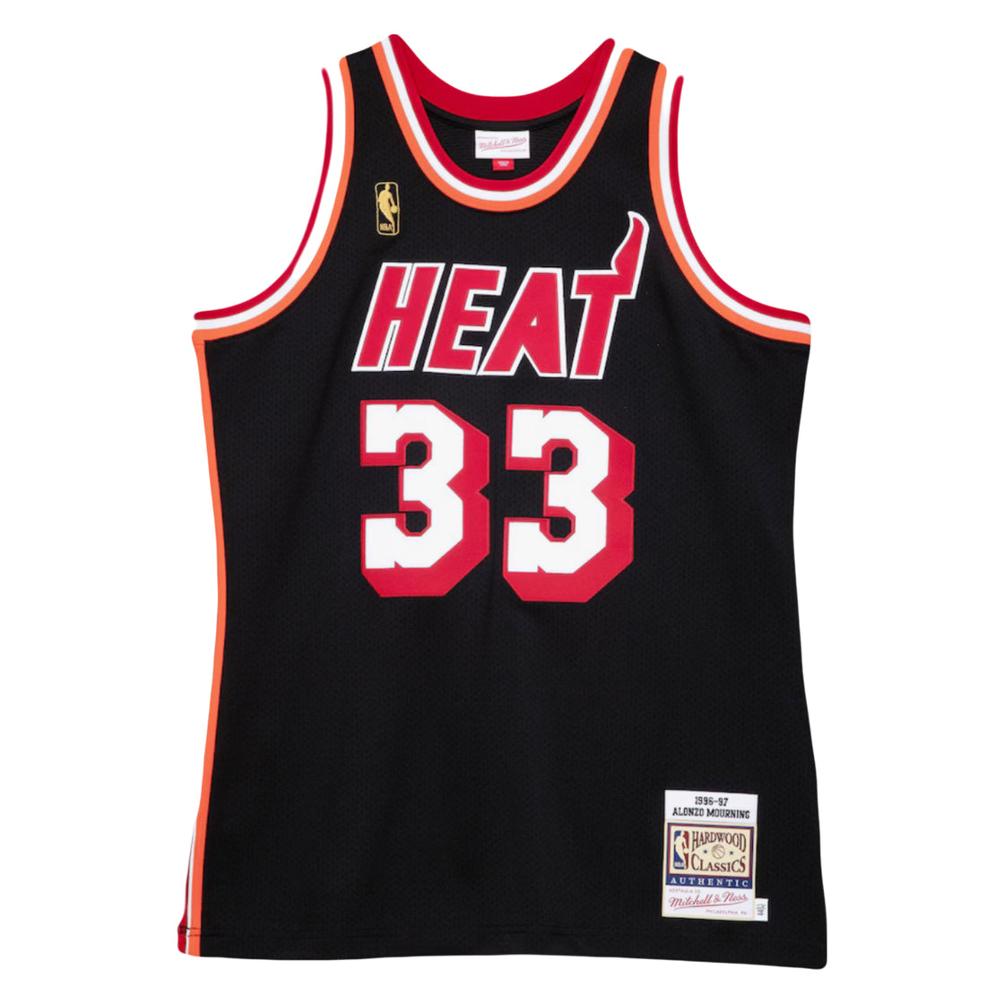 Men's Alonzo Mourning Black Miami Heat 1996/97 Swingman Jersey