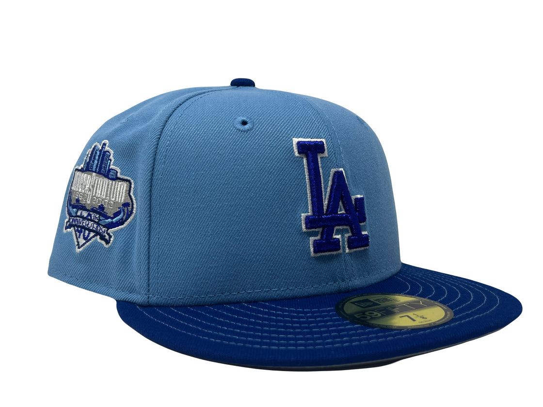 LOS ANGELES DODGERS 40TH ANNIVERSARY VISOR STITCH NEW ERA FITTED HAT