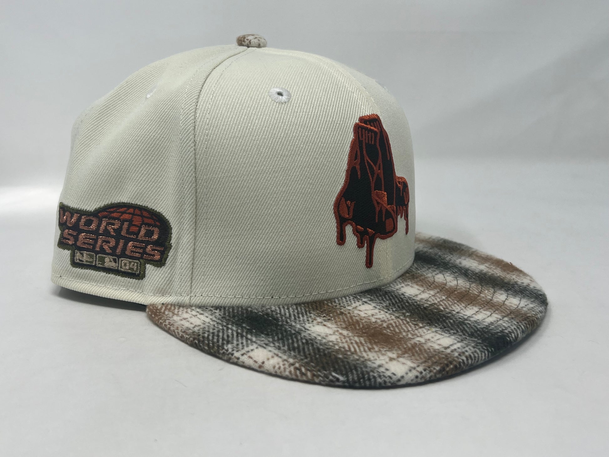 Boston Red Sox 2004 World Series "Flannel Plaid Visor" New Era Fitted Hat