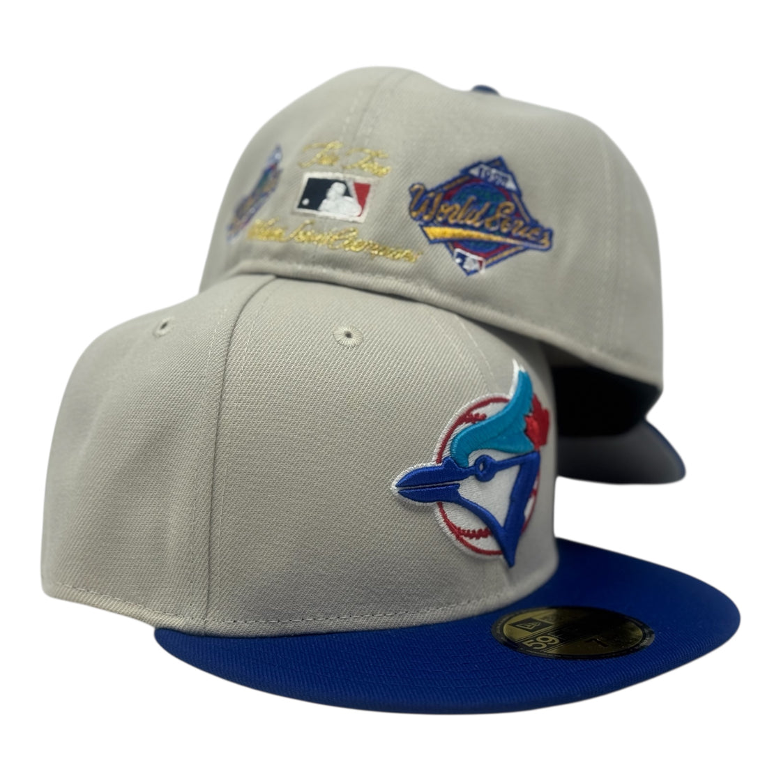 Toronto Blue Jays 2X World Series Champions Gray Brim Fitted Hat