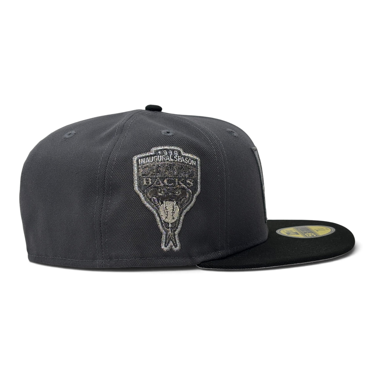 Arizona Diamondbacks 1998 Inaugural Season Upside Down Logo Fitted Hats-Dark Gray Black