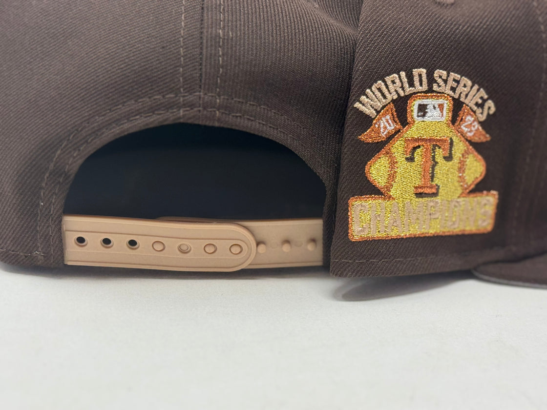 Texas Rangers 2023 World Series Champions Dark Brown 9Fifty New Era Snapback Hat