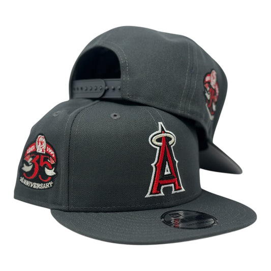 Los Angeles Angels 35th Anniversary Snapback Hats-Dark Gray