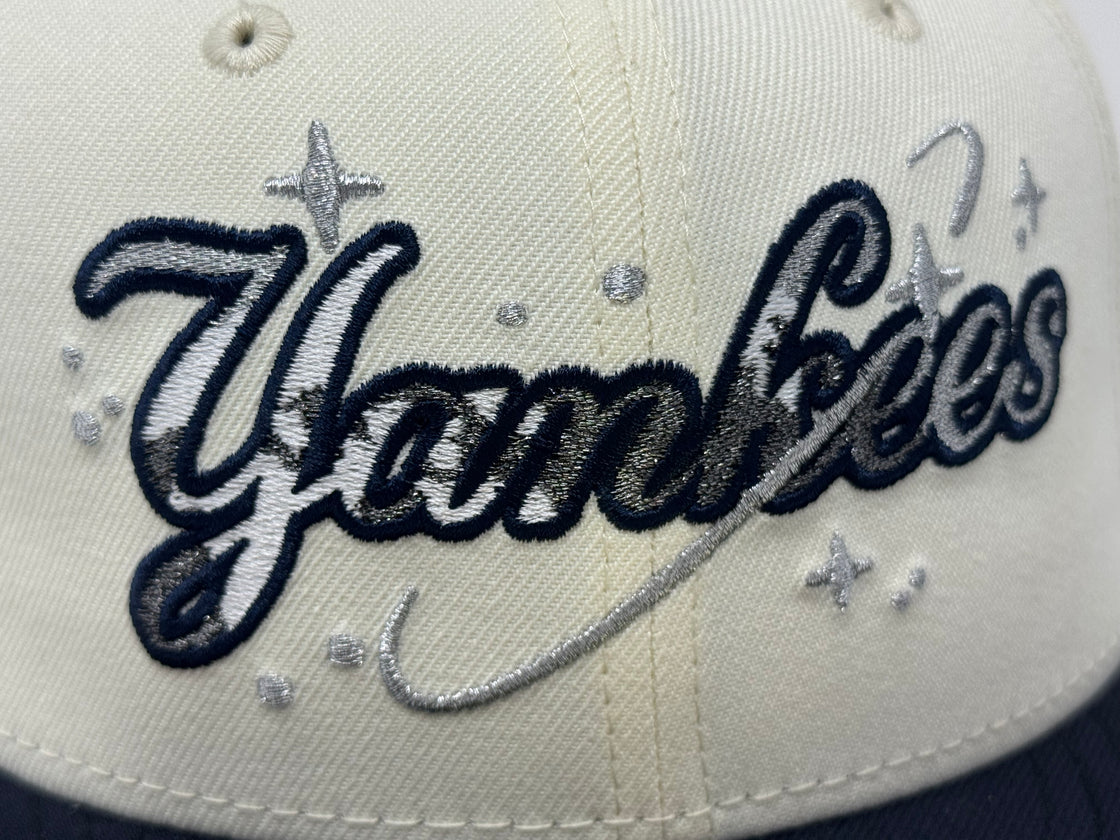 New York Yankees 2000 World Series Fitted Hats-Chrome Navy