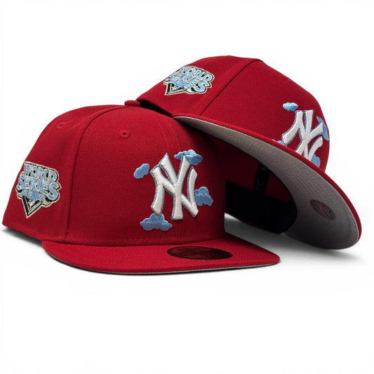 New York Yankees 2009 World Series "Cloud Pack" Fitted Hats-Red